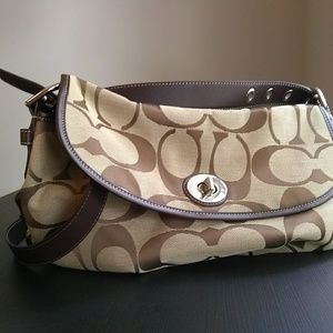 Coach signature canvas flap purse